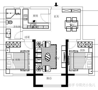 超好看的房子裝修，95平兩室兩廳簡(jiǎn)歐裝修效果圖，全屋超美